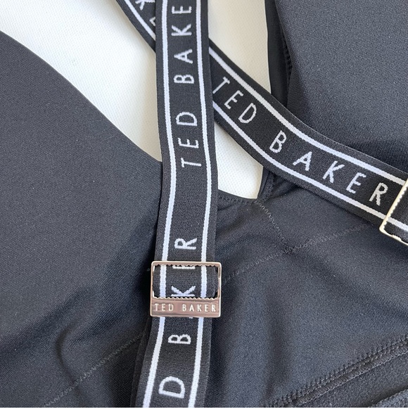 NWT Ted Baker Black Logo Cross Back One-Piece Swimsuit - Picture 6 of 7